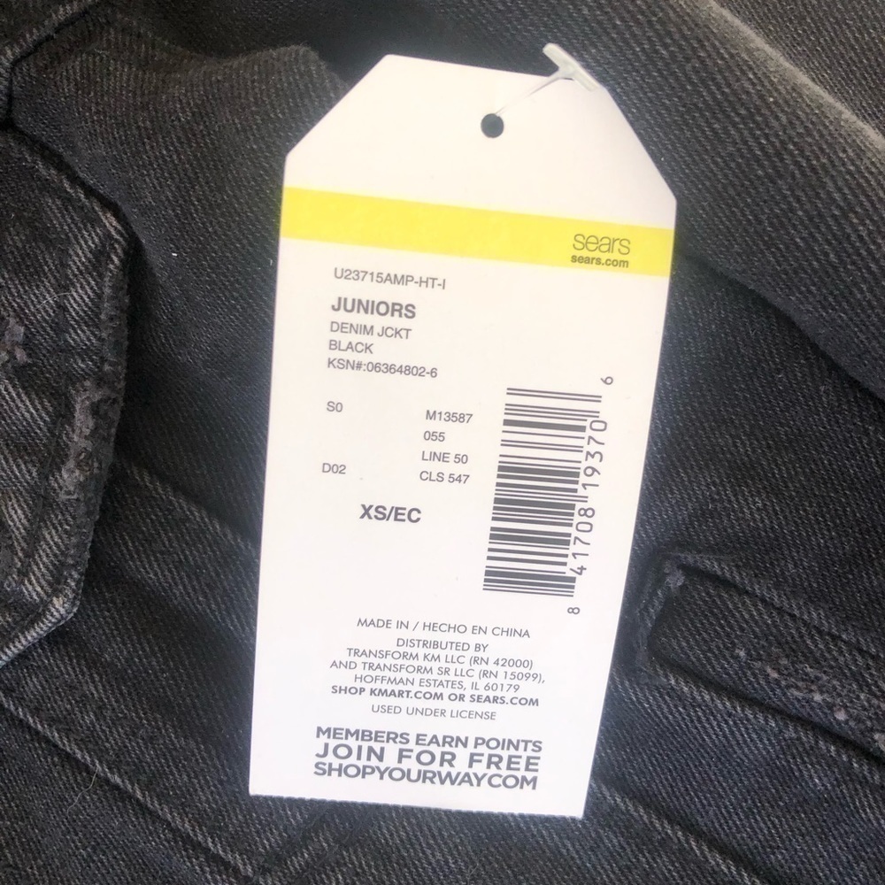 Extra Small Juniors Black Jean Jacket - Picture 5 of 5